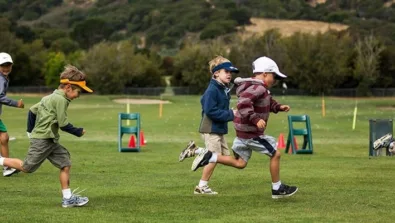Pine Ridge campers warm up run