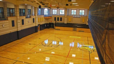 EBHS Gym With Viking Logo