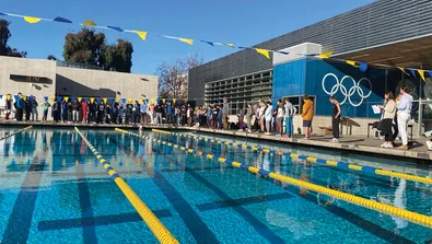 Cal Swim Campers Check IN