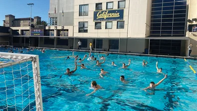 Cal Water Polo campers swimming