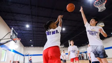 Single boy jump shot