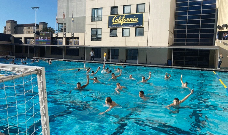 Cal Water Polo campers swimming