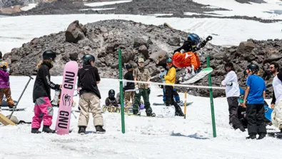 High Cascade Snowboard Camp competition of high jump jpg