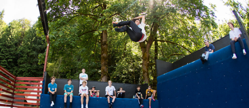 Trampoline Time at Camp Seek Skate Camp