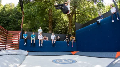Trampoline Time at Camp Seek Skate Camp