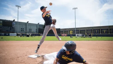 Turning a Double Play at Cal Baseball Camp