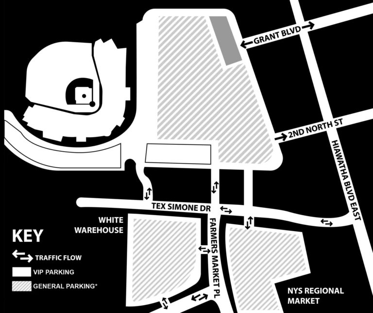 Syracuse Mets Parking Map BAXDME