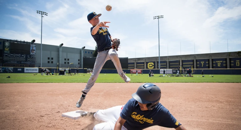 Turning a Double Play at Cal Baseball Camp