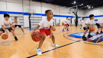 Boys alpharetta dribbling practice at nike basketball camp