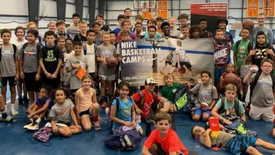 Thayer sports center nike basketball camp group photo