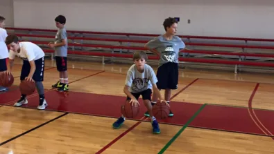 Hyannis Youth and Community Center Dribble Drills at the youth basketball summer camp