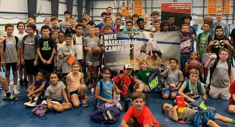 Thayer sports center nike basketball camp group photo