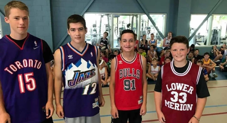 Saint Anselm New Hampshire Friends at the youth basketball camp