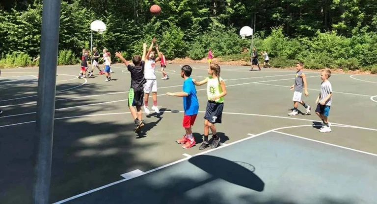 Saint Anselm College campers play at Manchester Campus