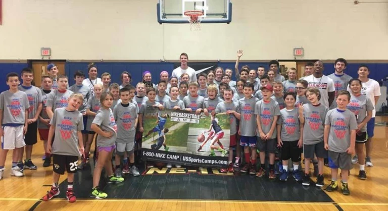 Saint Anselm youth nike basketball campers team photo
