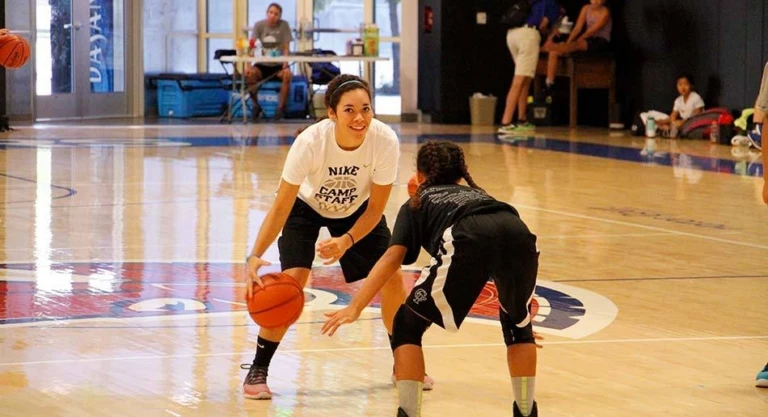 Nike basketball camp at William Jessup University girls campers in rocklin, california