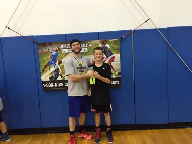 Derby Academy Coach nike basketball camp campers in Massachusetts