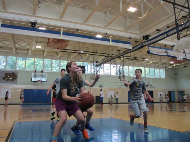 Brown Middle School Nike basketball camp post up drill