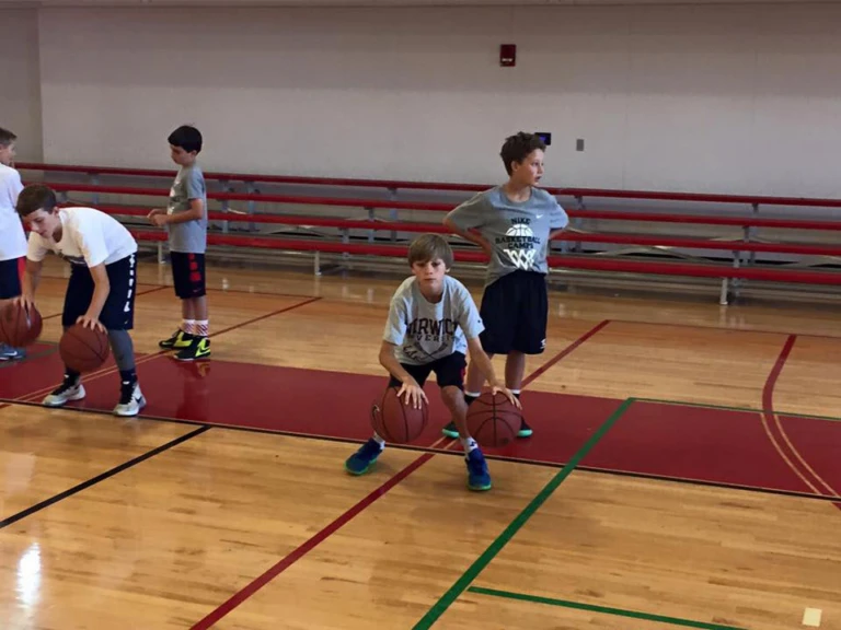 Hyannis Youth and Community Center Dribble Drills at the youth basketball summer camp