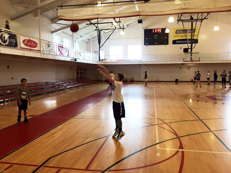 Hyannis Youth and Community Center Free Throw Drills at the basketball camp in Massachusetts