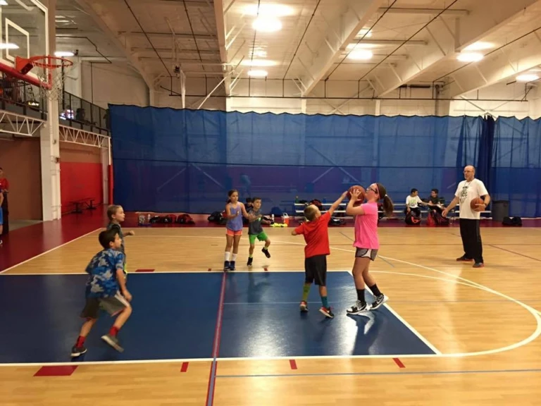 Danvers Three On Three basketball drill at the youth basketball camp this summer