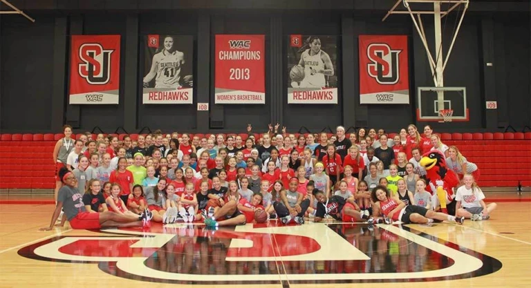 Seattle University Spirit Team day basketball camps for girls