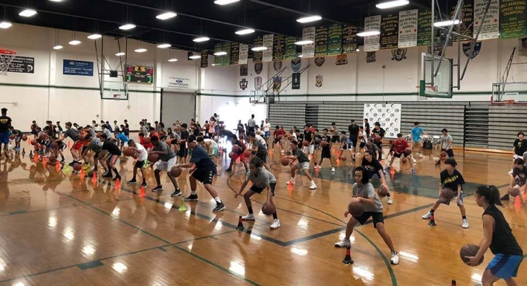Orangewood Camper Instruction at the youth California basketball camp