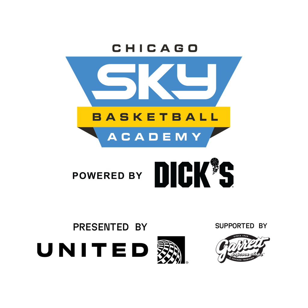 Chicago Sky Basketball Academy Logo with sponsors