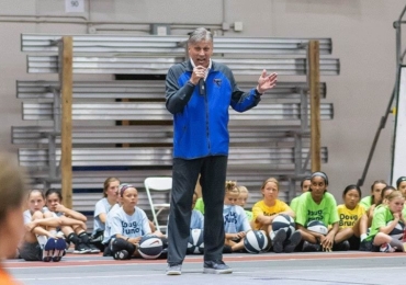 Doug Bruno Hall of Fame coach at basketball girls youth camp near Chicago