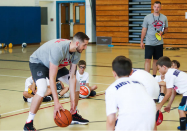 Pro Player Tyler Lydon from Denver Nuggets Coaches at a Nike Basketball Youth Camp