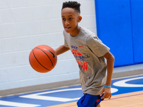 Kyrie Irving Drill Tip at a basketball youth camp