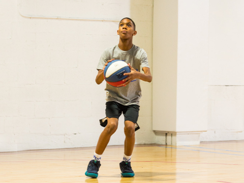 Nike Basketball Camper improving Shooting accuracy at camp