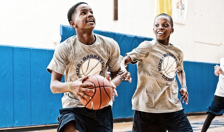 Nike basketball tip blocking out at nike basketball camp