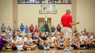 Snow Valley Basketball Camp Iowa Don Showalter Lecture top level basketball instruction for girls