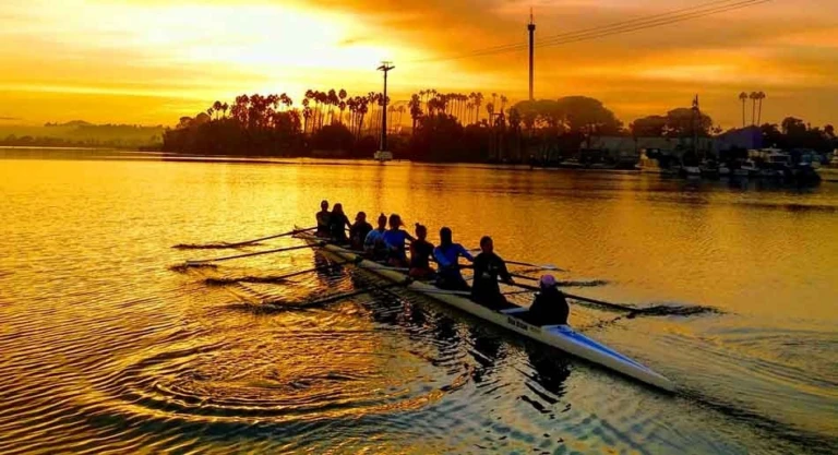 Usd crew rowing sunset