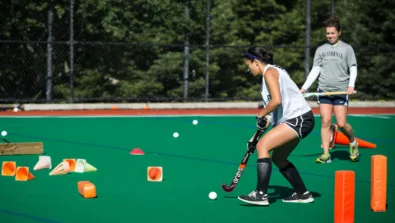 Cal Field Hockey Camp Drill Coach