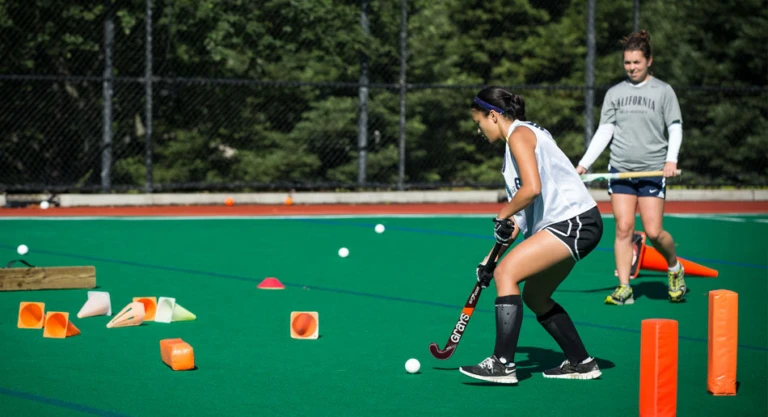 Cal Field Hockey Camp Drill Coach