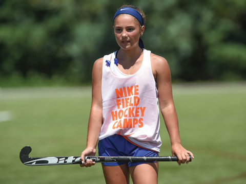 Preparing For Field Hockey Game