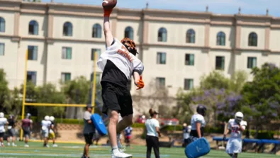 Contact Football Stock Photo WR Catch