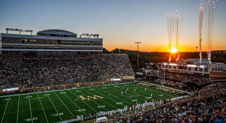 Wake Forest Football Field Sunset