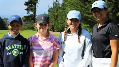 Nike Junior Golf Camp group photo at tee shot