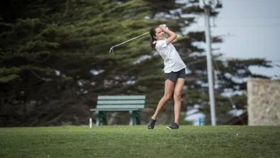 Nike Junior Golf Camp womens tee shot