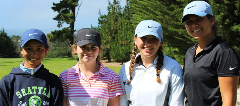 Nike Junior Golf Camp group photo at tee shot png