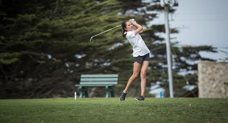 Nike Junior Golf Camp womens tee shot