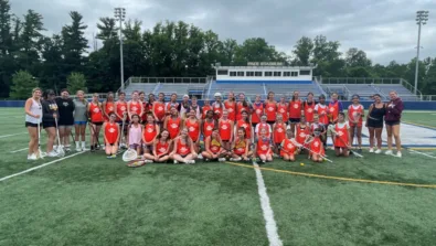Nike girls lacrosse camp group shot field 2022