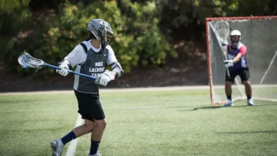 Nike Boys Lacrosse Camp Shot On Goal