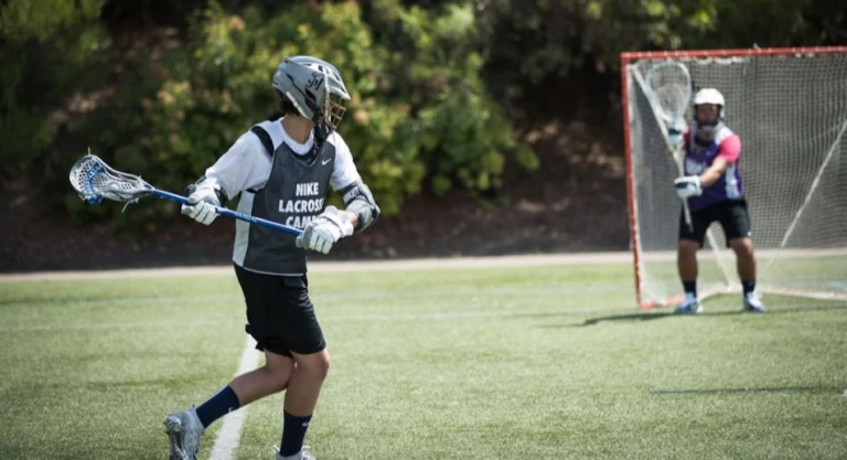 Nike Boys Lacrosse Camp Shot On Goal