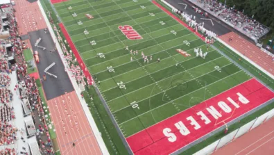 Fairfield university campus field arial