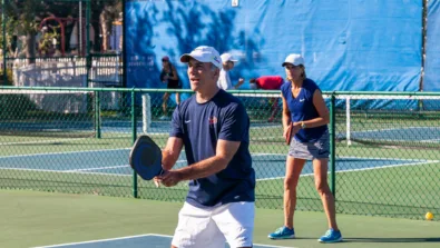 Pickleball doubles serve