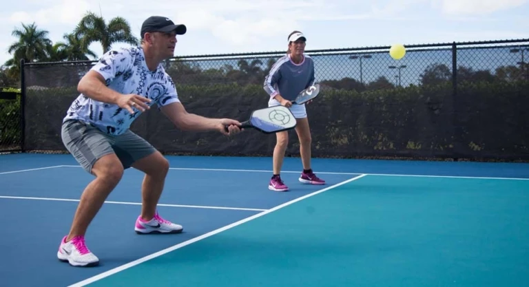 Photoshoot 2 pickleball doubles rally